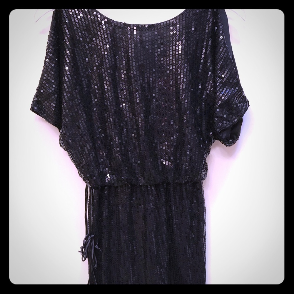 Black sequined mini dress